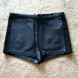 Faux leather shorts